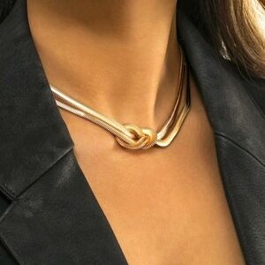Double layer knotted snake chain nwot